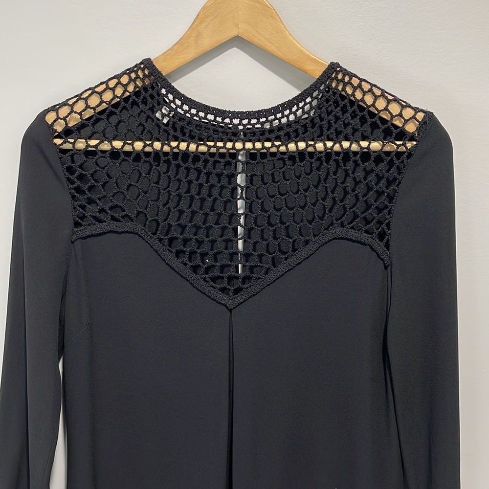 NWT A.L.C. Night Out Crochet Yoke black Dress size 0 cocktail night out - Picture 2 of 13